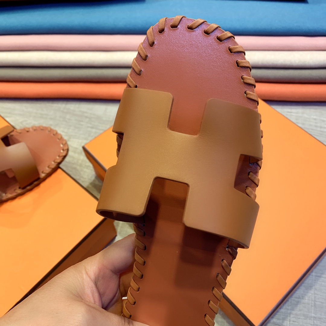 Hermes Leather Oran Sandals - EUR FASHION