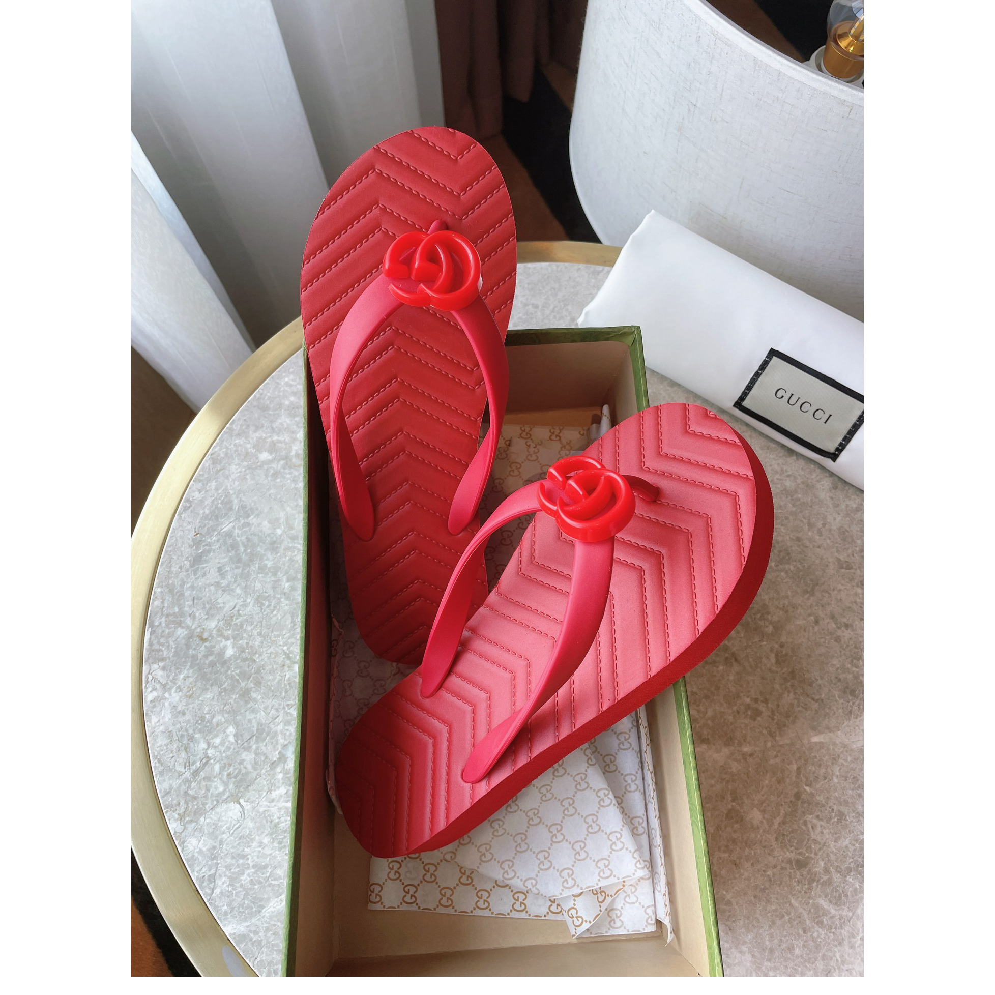 Gucci Thong Sandal With Double G - EUR FASHION