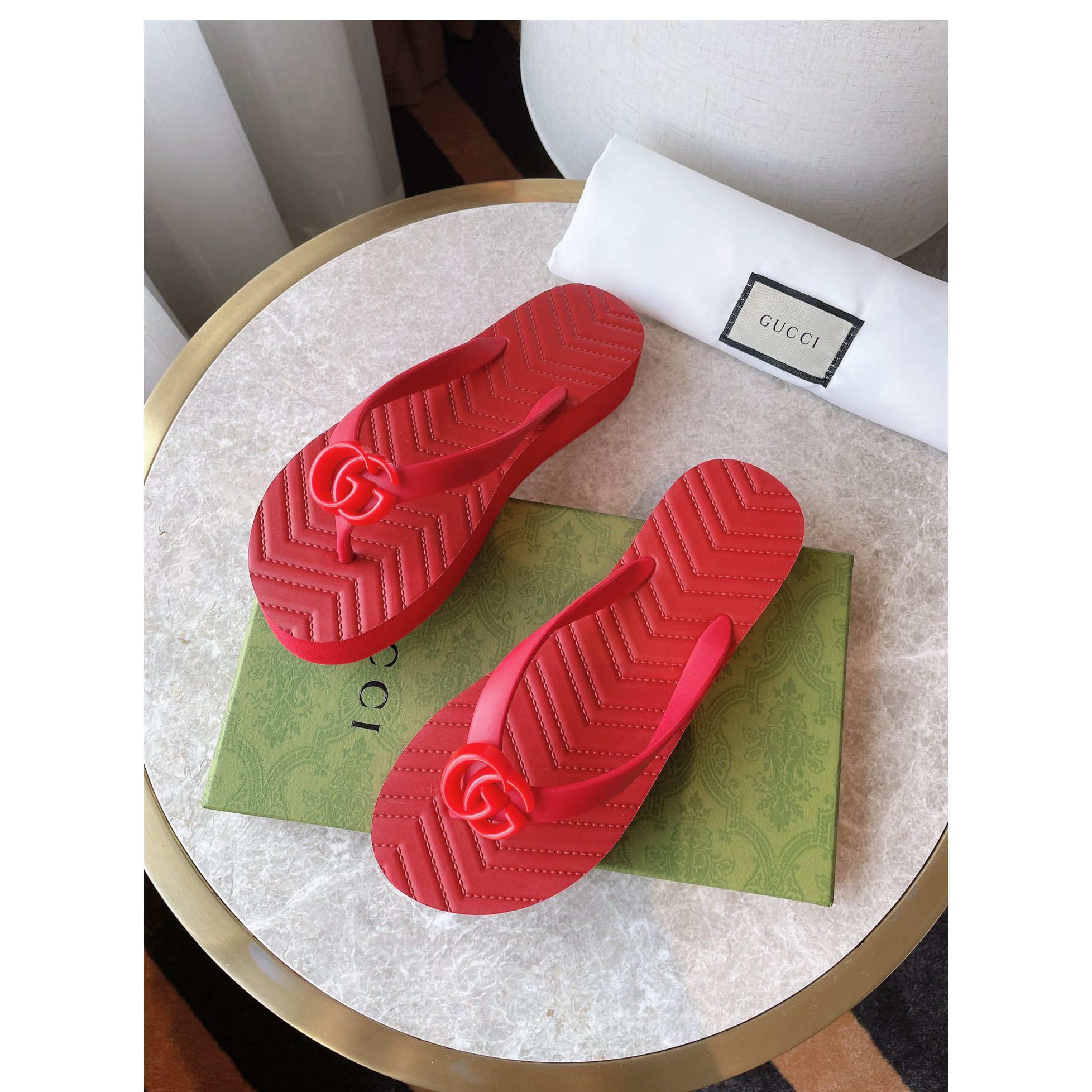 Gucci Thong Sandal With Double G - EUR FASHION