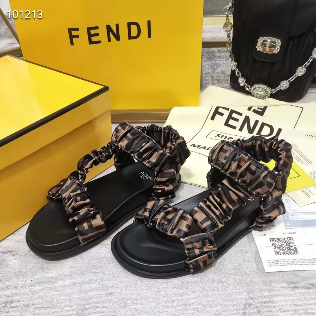 Fendi FF Print Flat Women Sandal - EUR FASHION