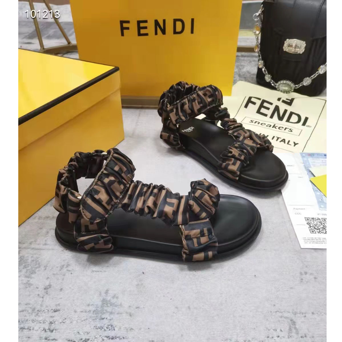 Fendi FF Print Flat Women Sandal - EUR FASHION