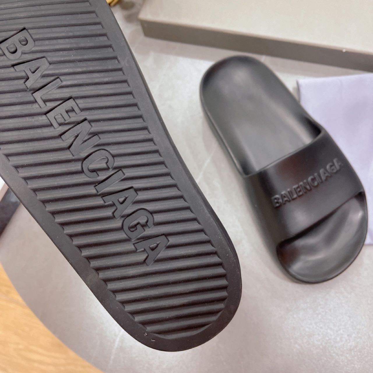 Balenciaga Logo Slide Sandal - EUR FASHION