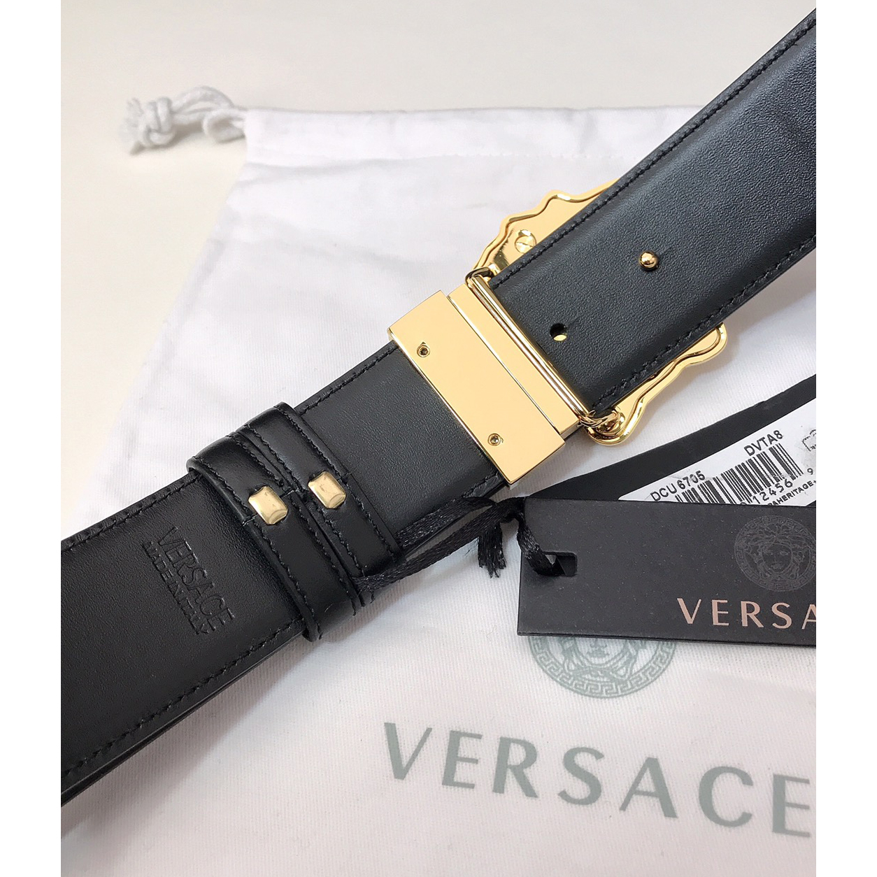 Versace Barocco Print Palazzo 40 MM Belt  - EUR FASHION