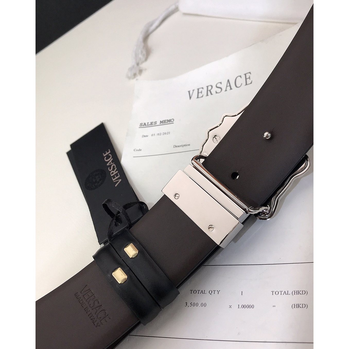 Versace La Greca Print 40 MM Belt  - EUR FASHION