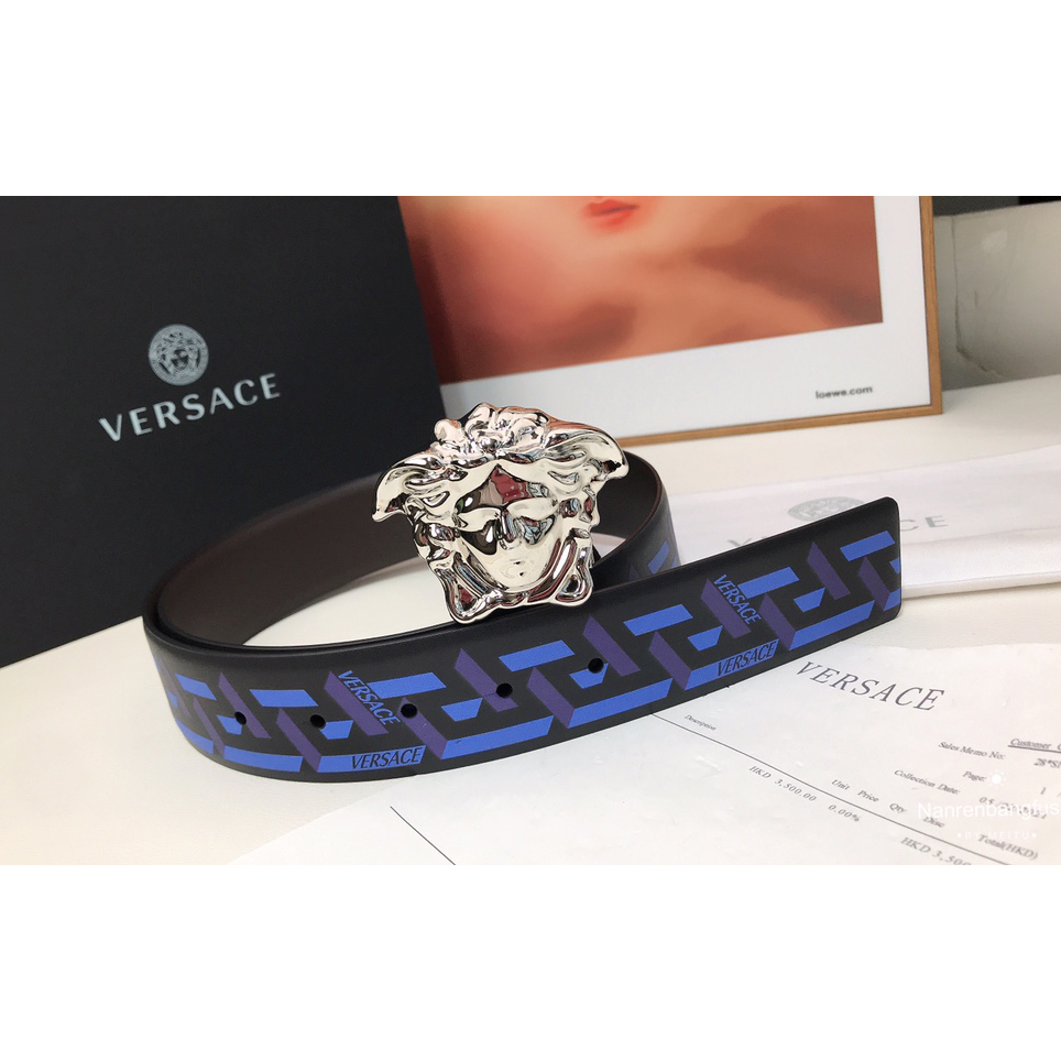 Versace La Greca Print 40 MM Belt  - EUR FASHION