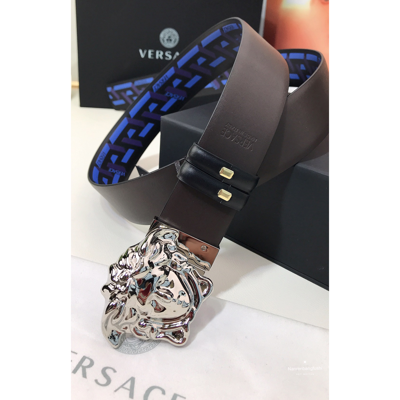 Versace La Greca Print 40 MM Belt  - EUR FASHION