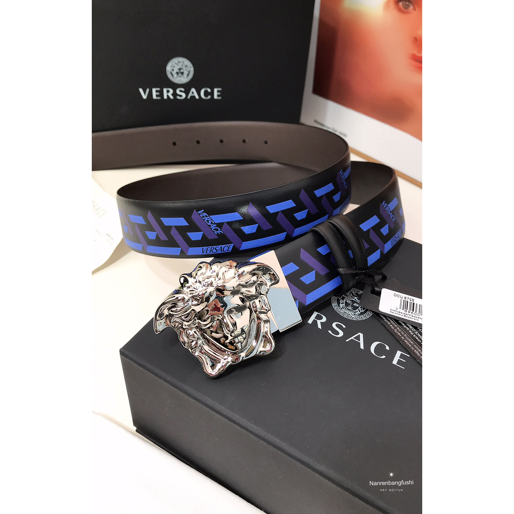 Versace La Greca Print 40 MM Belt  - EUR FASHION