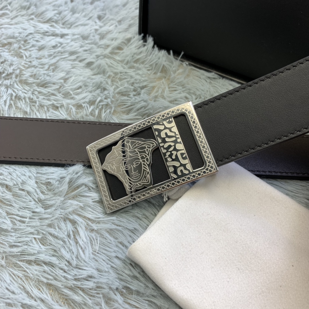 Versace Medusa Head Leather Belt  35mm - EUR FASHION