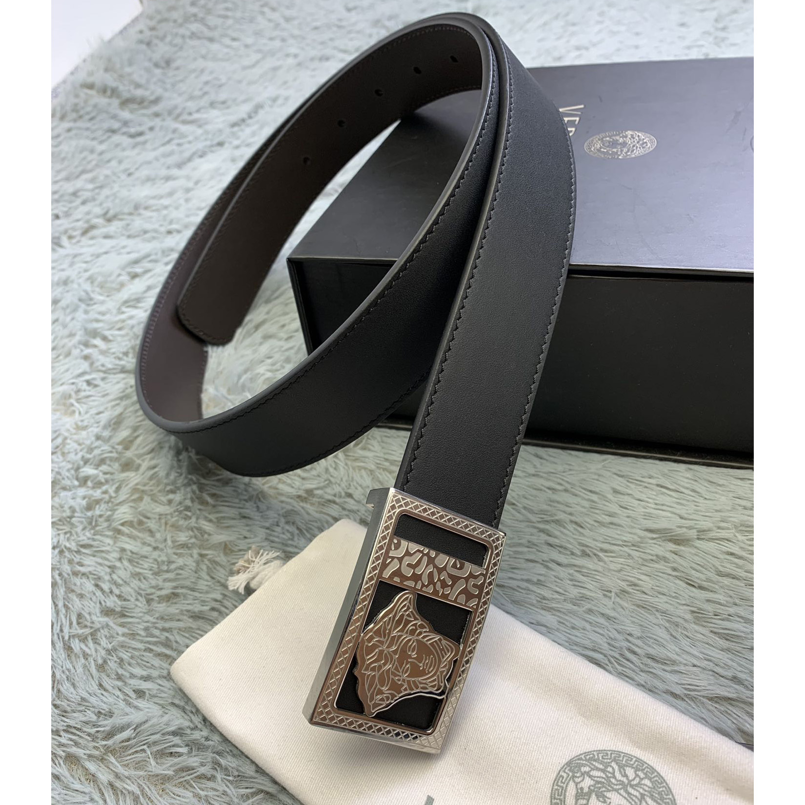 Versace Medusa Head Leather Belt  35mm - EUR FASHION