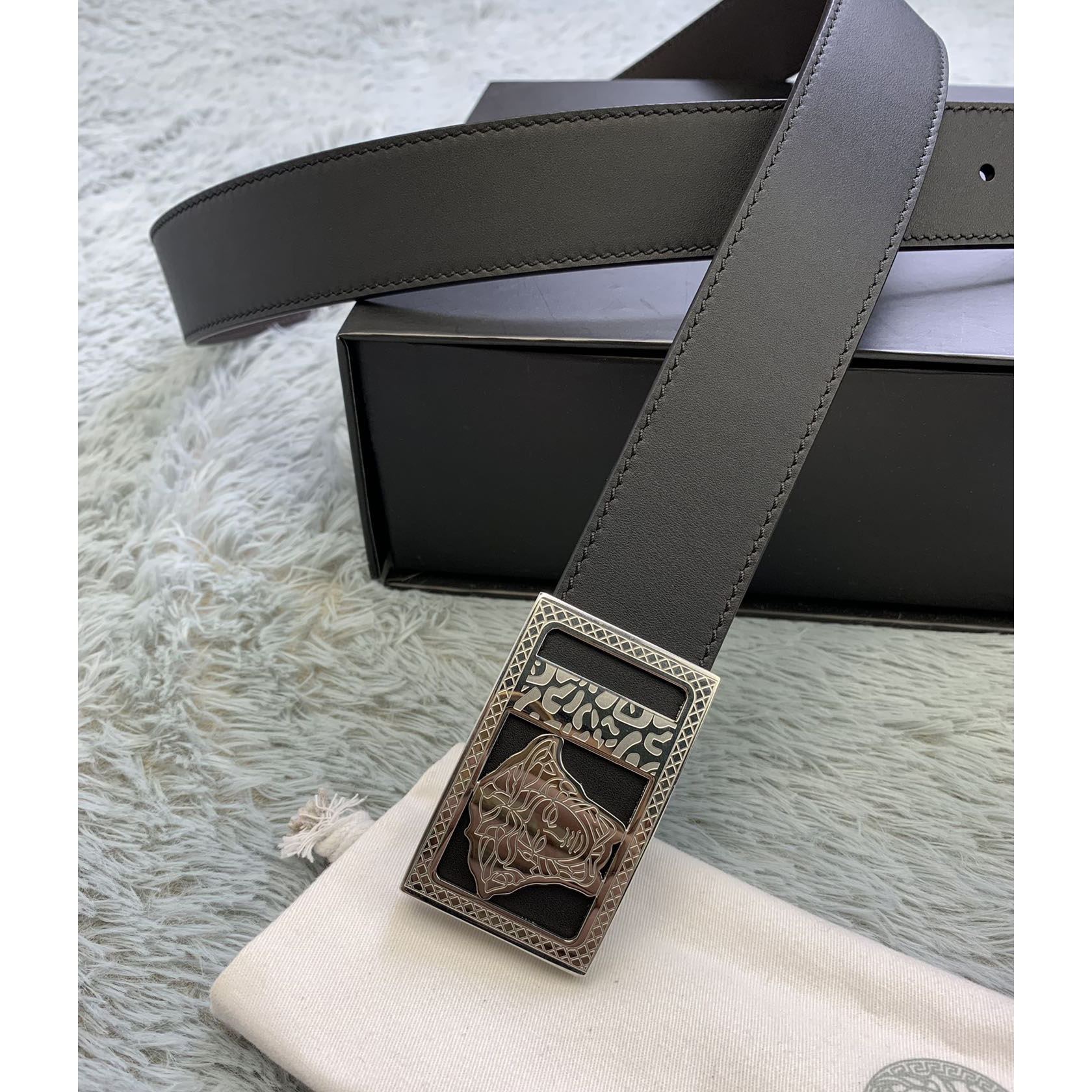 Versace Medusa Head Leather Belt  35mm - EUR FASHION