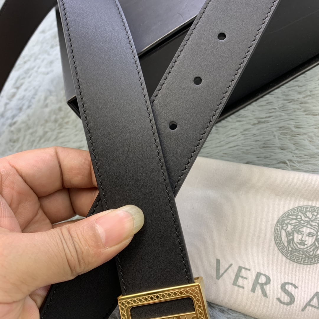 Versace Medusa Head Leather Belt  35mm - EUR FASHION