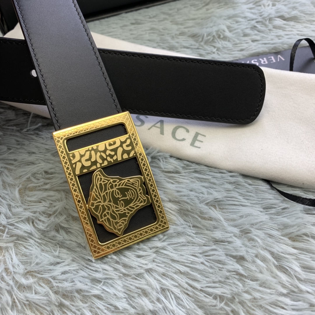 Versace Medusa Head Leather Belt  35mm - EUR FASHION