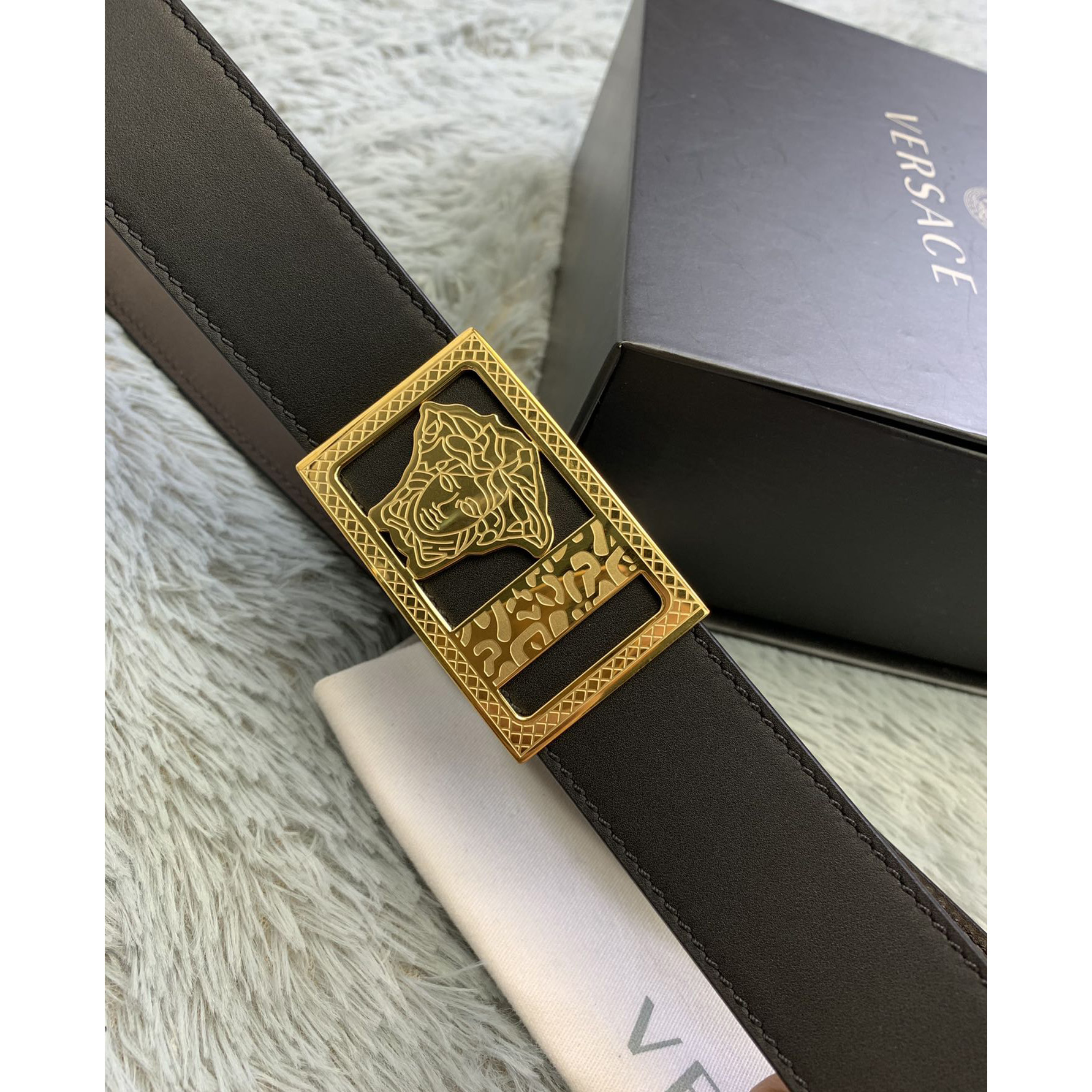 Versace Medusa Head Leather Belt  35mm - EUR FASHION