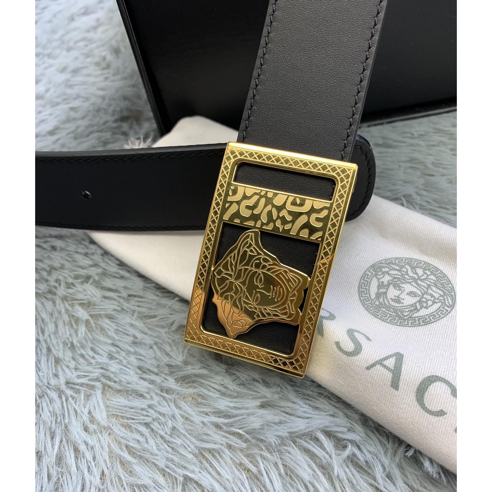 Versace Medusa Head Leather Belt  35mm - EUR FASHION