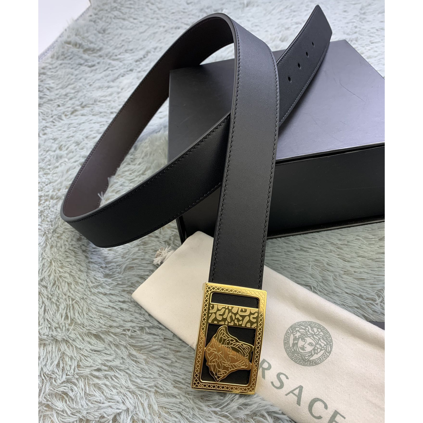 Versace Medusa Head Leather Belt  35mm - EUR FASHION