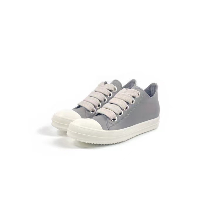 Rick Owens Taupe Calfskin Low Sneakers - EUR FASHION