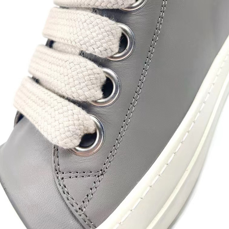 Rick Owens Taupe Calfskin Low Sneakers - EUR FASHION