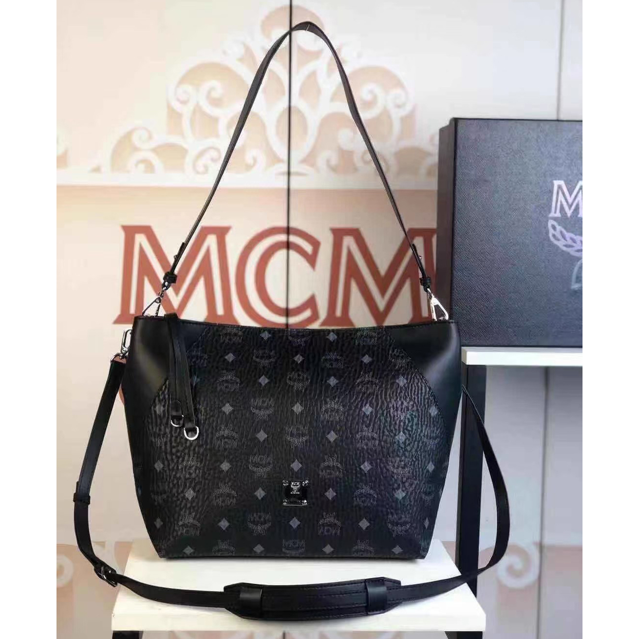 MCM Monogram Print Tote Bag(28-25-14cm) - EUR FASHION