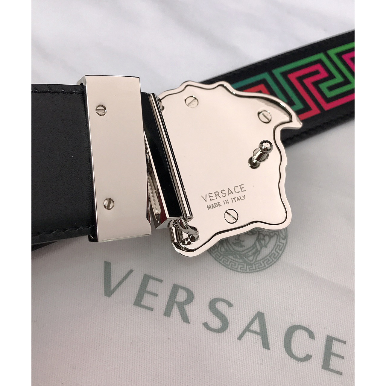 Versace Barocco Print Palazzo 40 MM Belt  - EUR FASHION