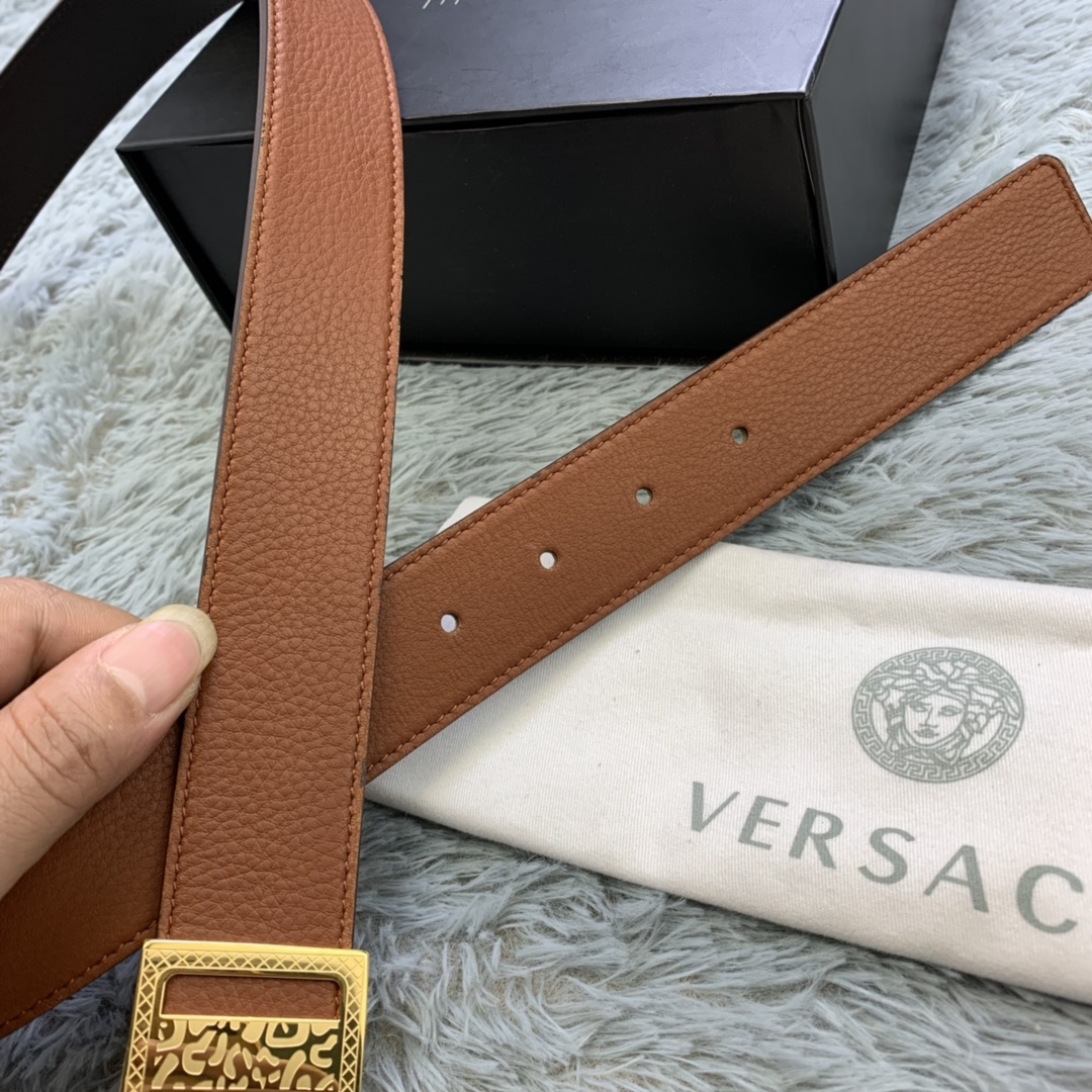 Versace Medusa Head Leather Belt  35mm - EUR FASHION