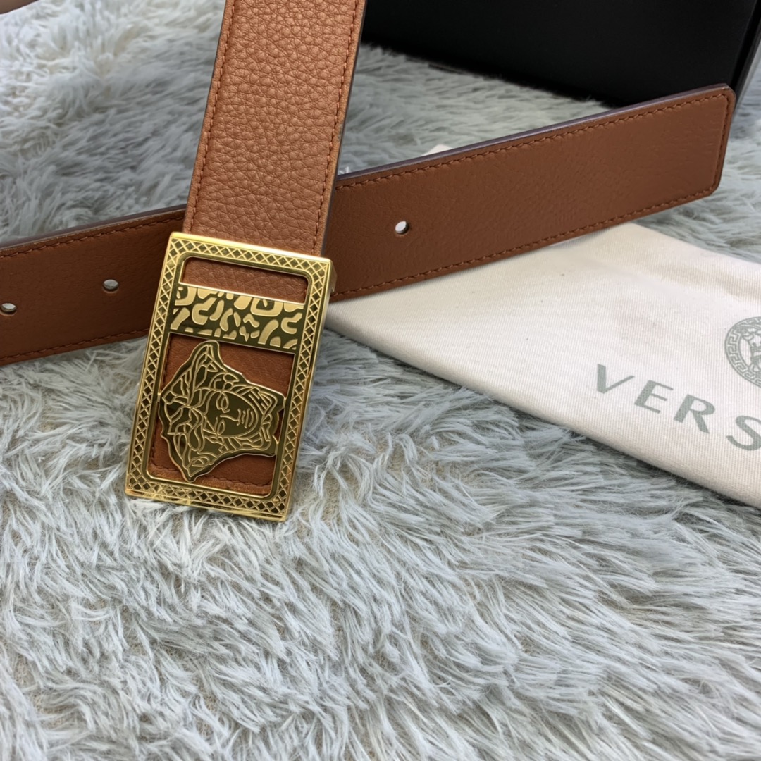 Versace Medusa Head Leather Belt  35mm - EUR FASHION