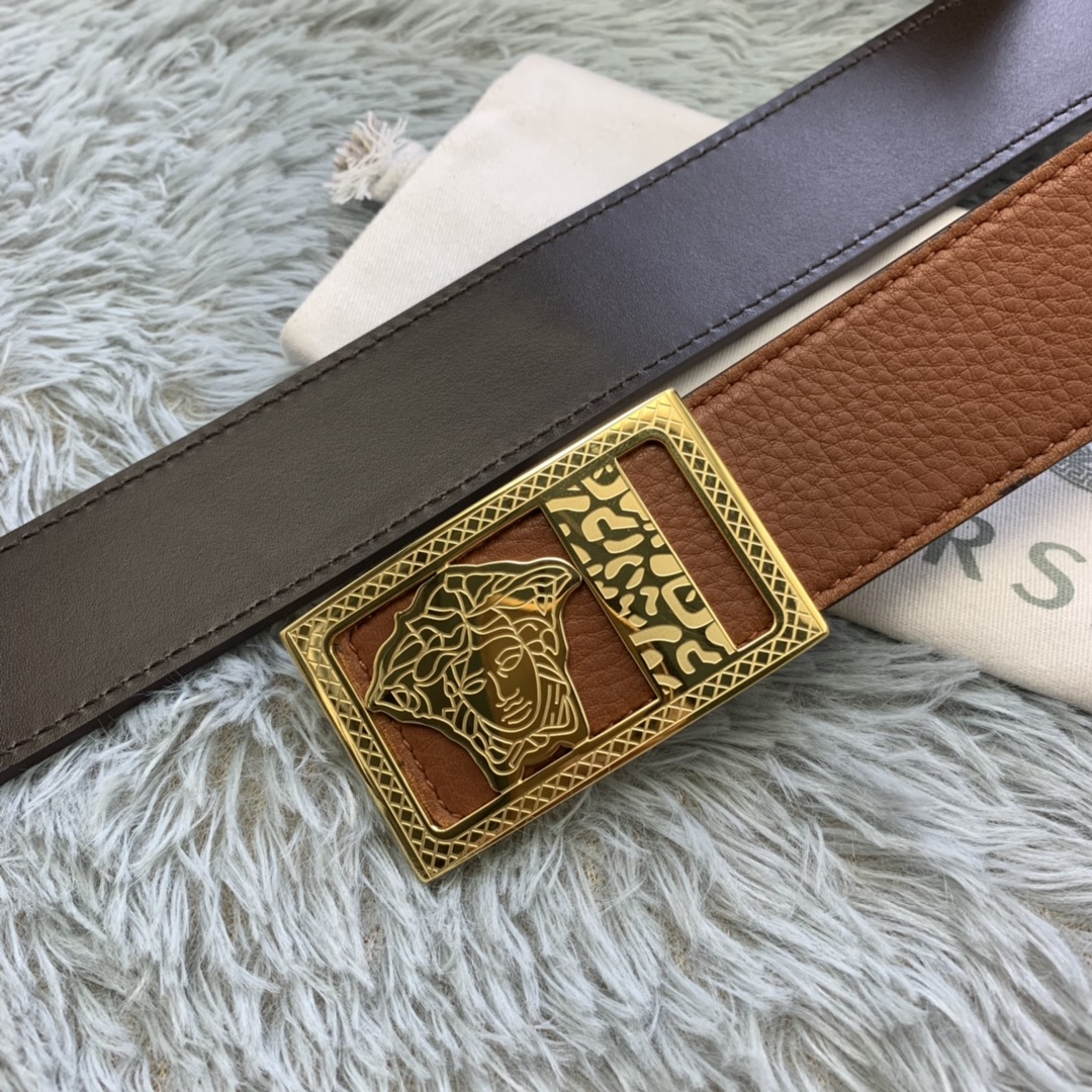 Versace Medusa Head Leather Belt  35mm - EUR FASHION