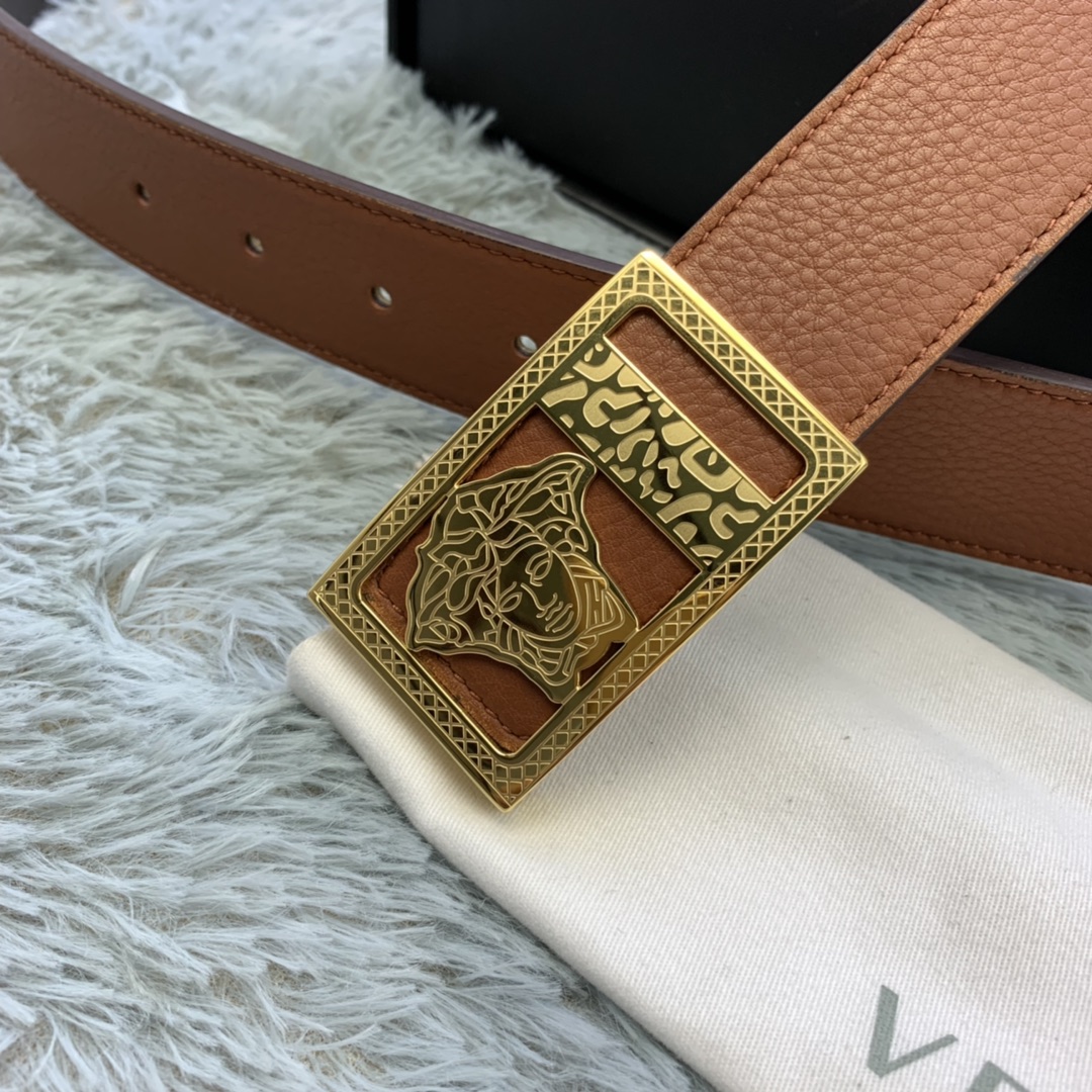 Versace Medusa Head Leather Belt  35mm - EUR FASHION