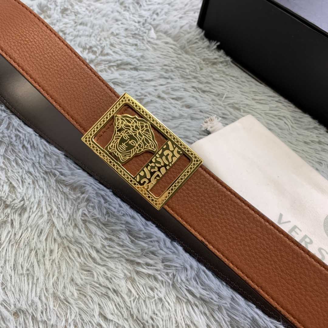 Versace Medusa Head Leather Belt  35mm - EUR FASHION