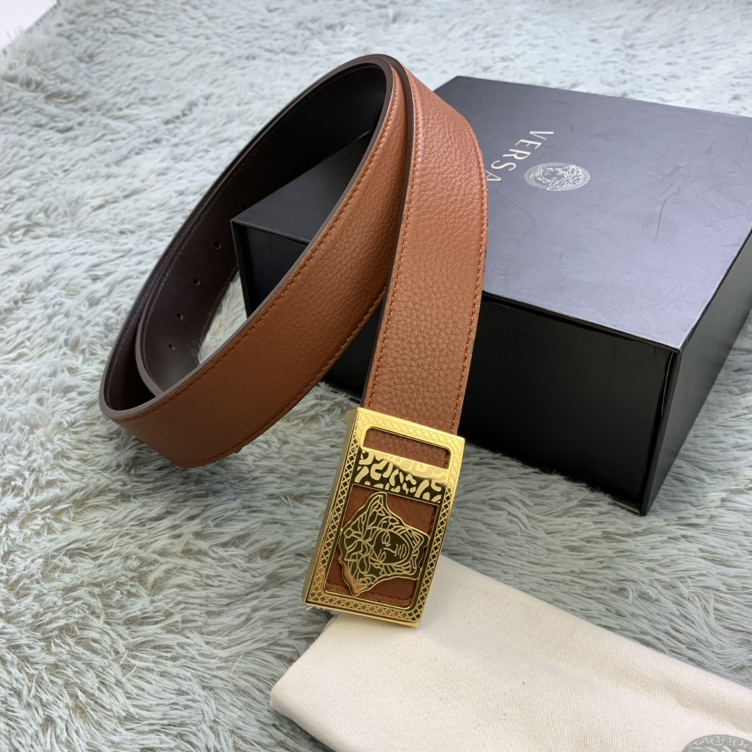 Versace Medusa Head Leather Belt  35mm - EUR FASHION