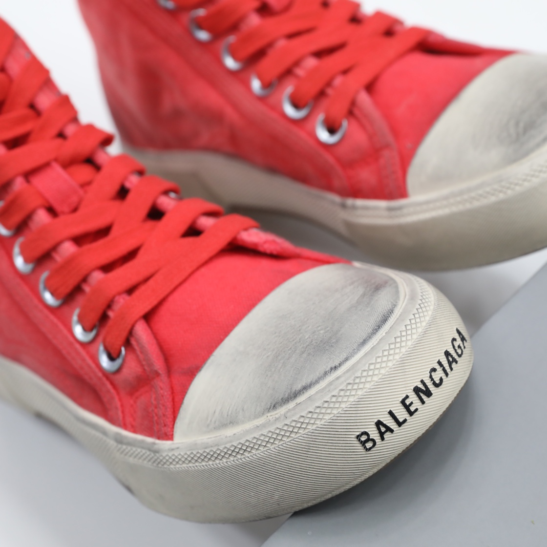 Balenciaga Men's  Paris High Top Sneaker In Red - EUR FASHION