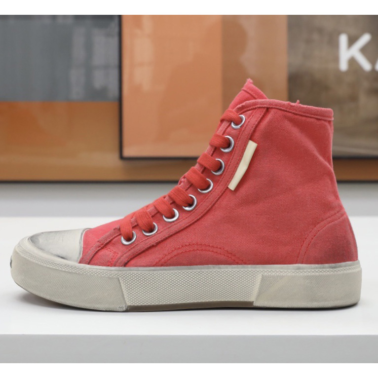 Balenciaga Men's  Paris High Top Sneaker In Red - EUR FASHION