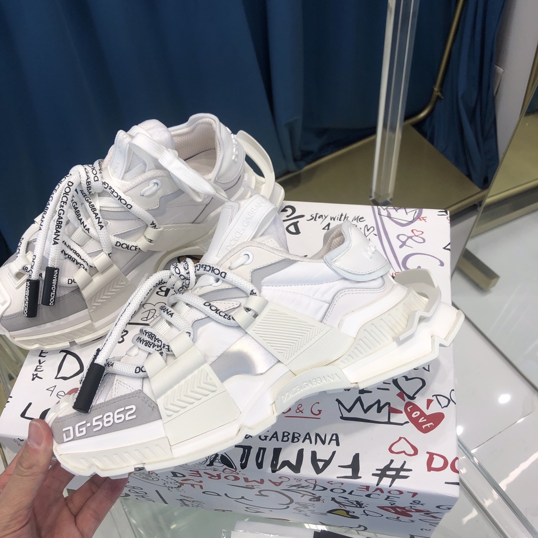 Dolce & Gabbana Mixed-Material Space Sneakers - EUR FASHION