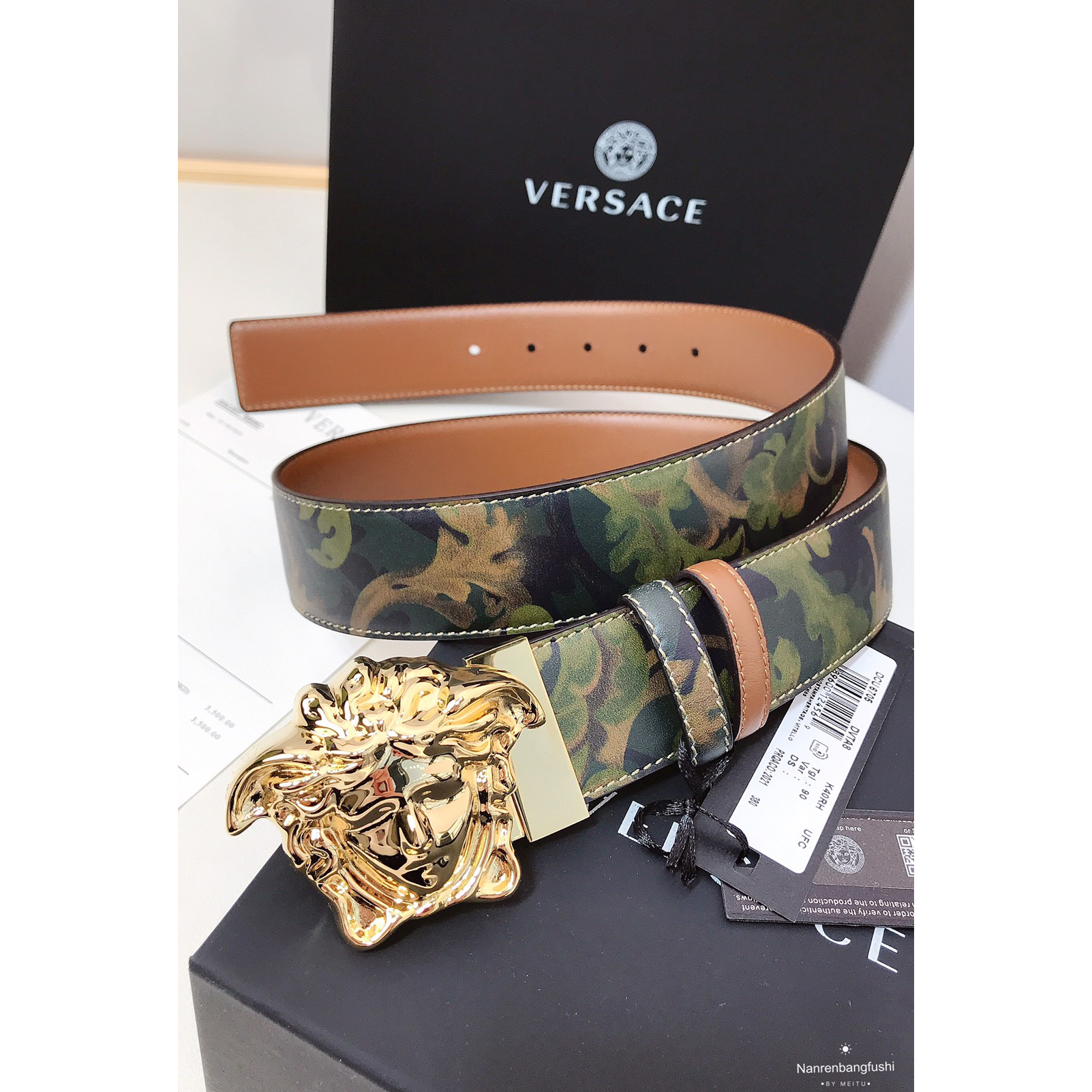 Versace Barocco Print Palazzo 40 MM Belt  - EUR FASHION