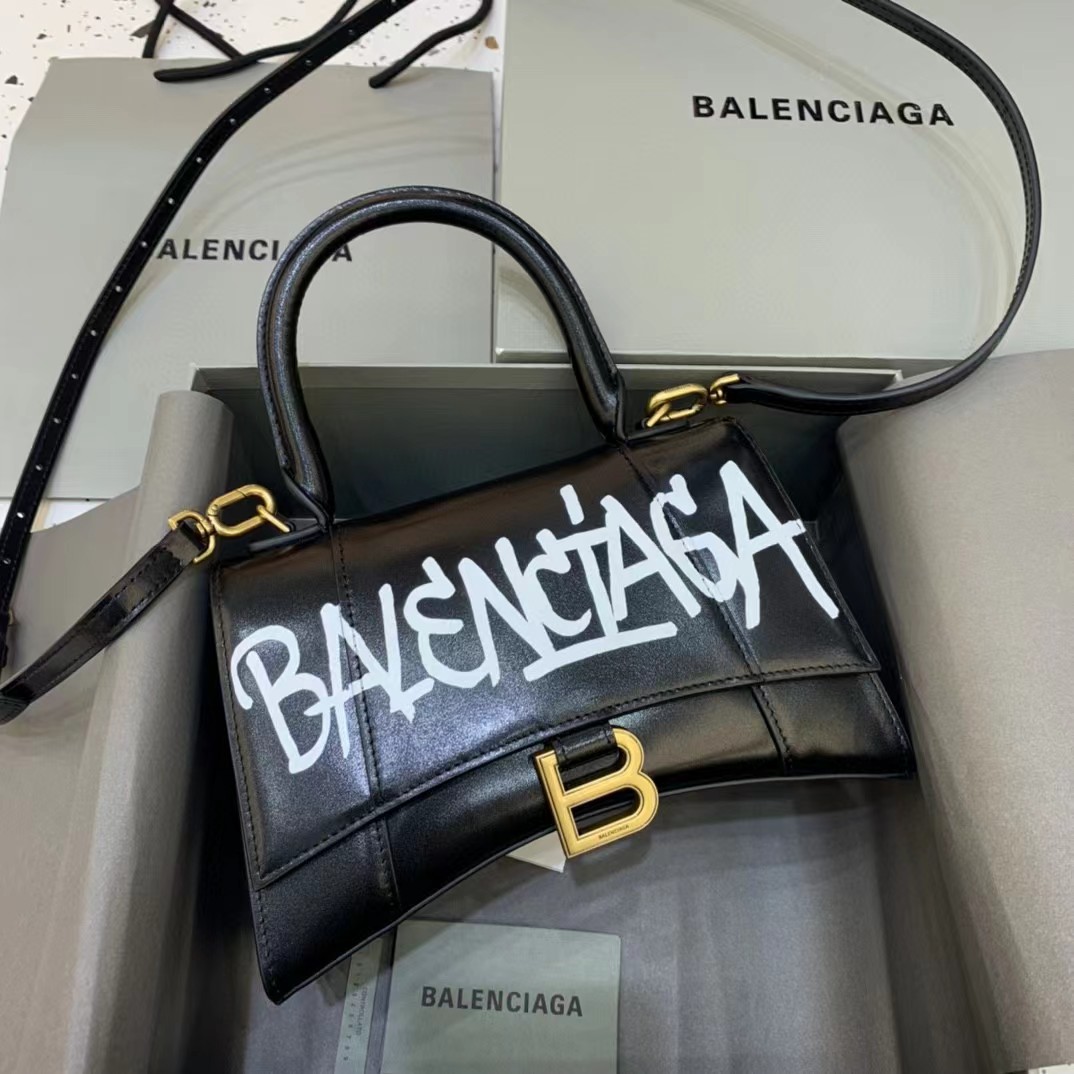 Balenciaga Logo Print Leather Handbag(23-14-10cm) - EUR FASHION