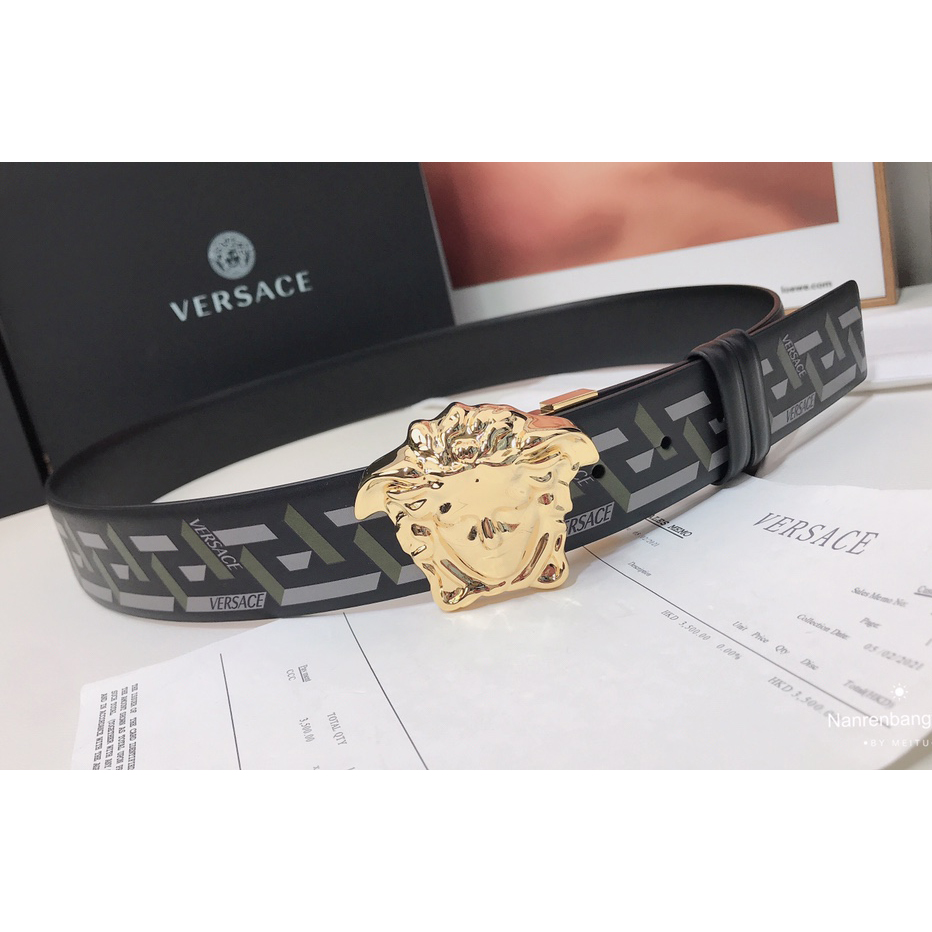 Versace La Greca Print 40 MM Belt  - EUR FASHION