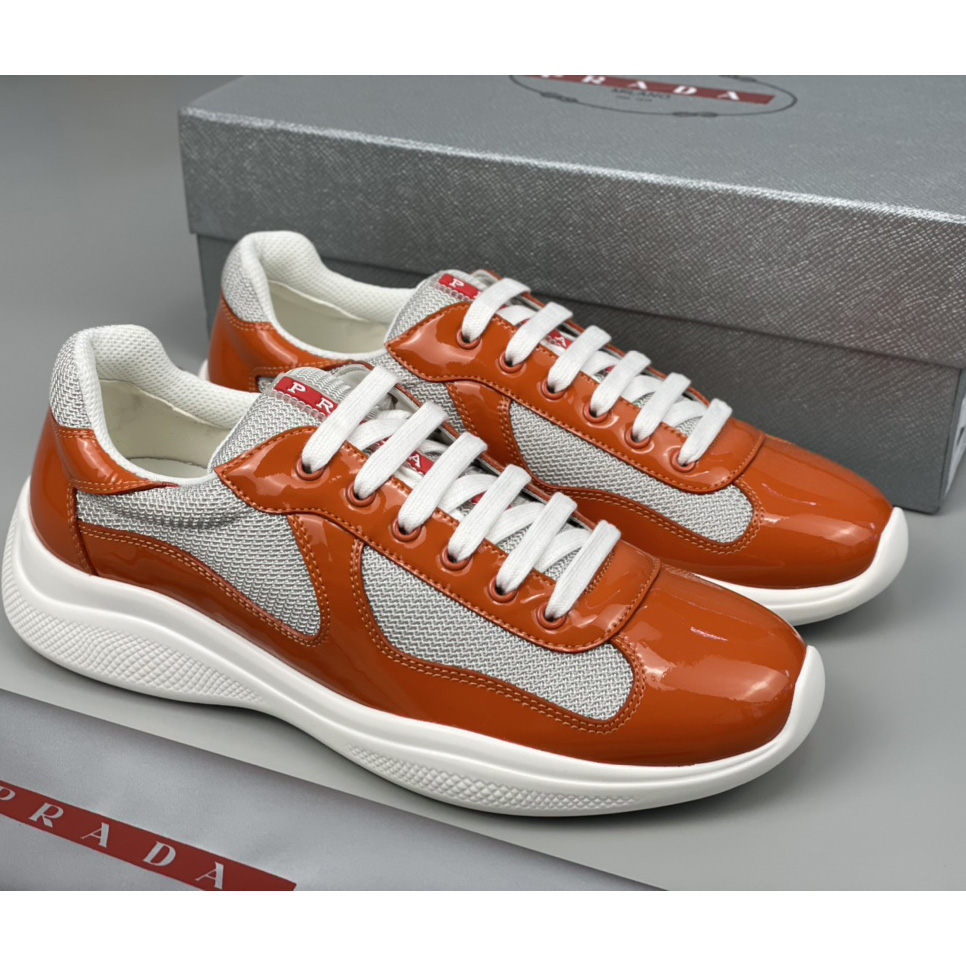 Prada Male America's Cup Sneaker In Orange(upon uk size) - EUR FASHION