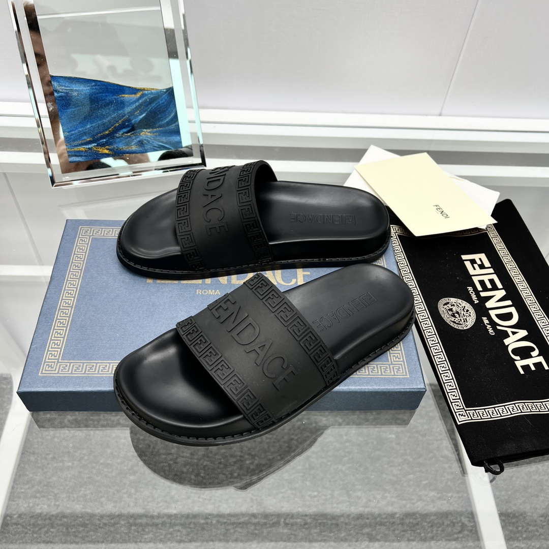 Versace x Fendi Fendace Logo  Sliders - EUR FASHION