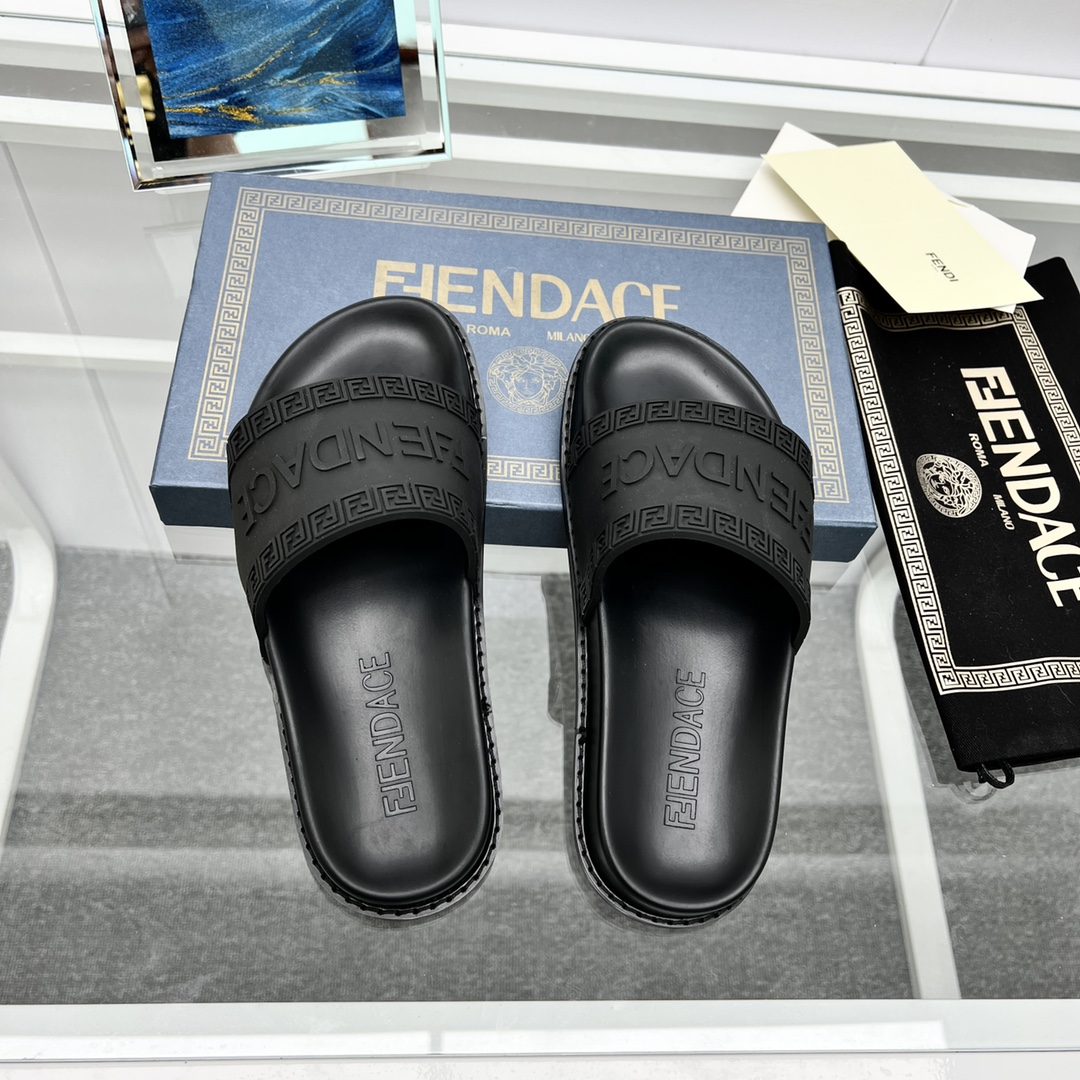 Versace x Fendi Fendace Logo  Sliders - EUR FASHION