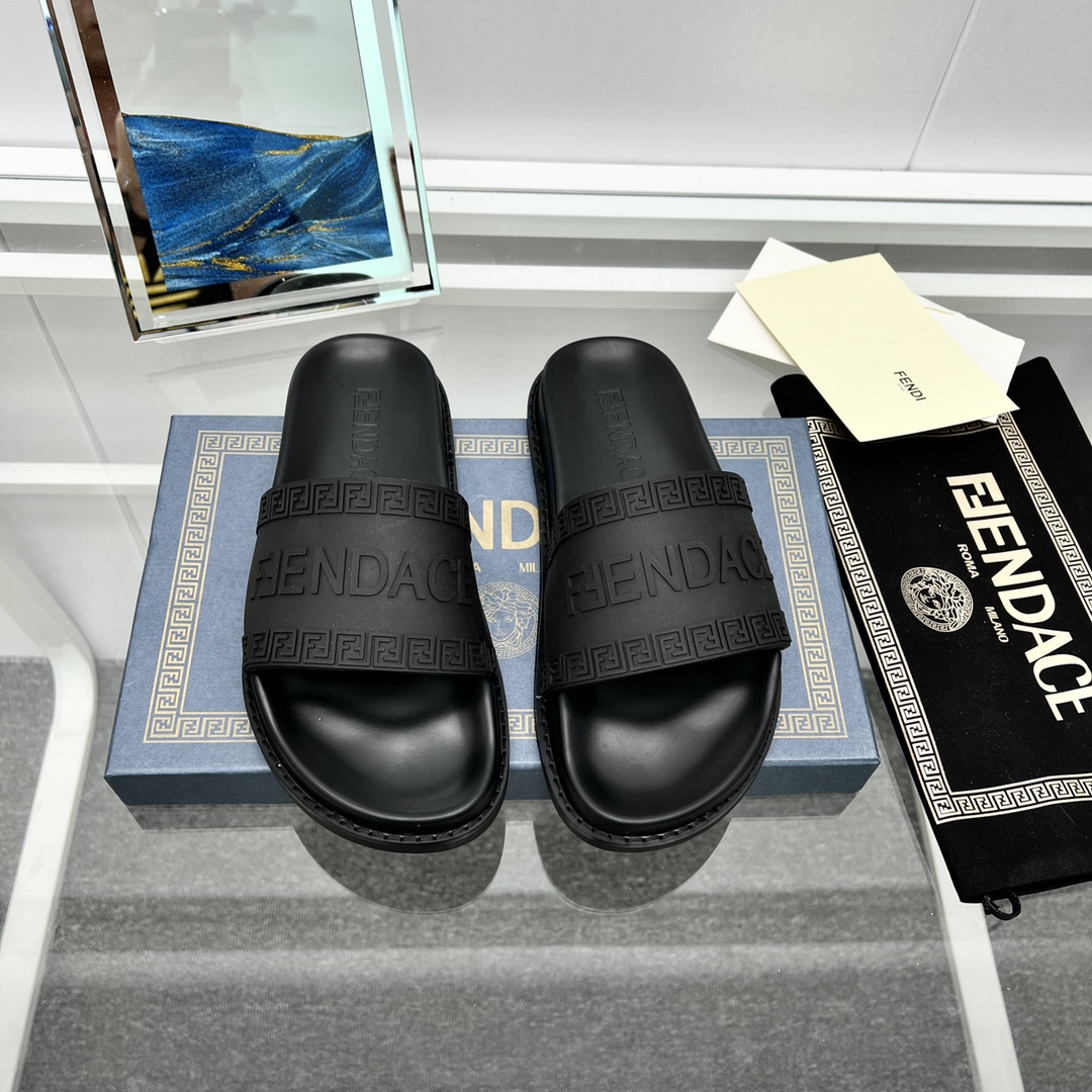 Versace x Fendi Fendace Logo  Sliders - EUR FASHION