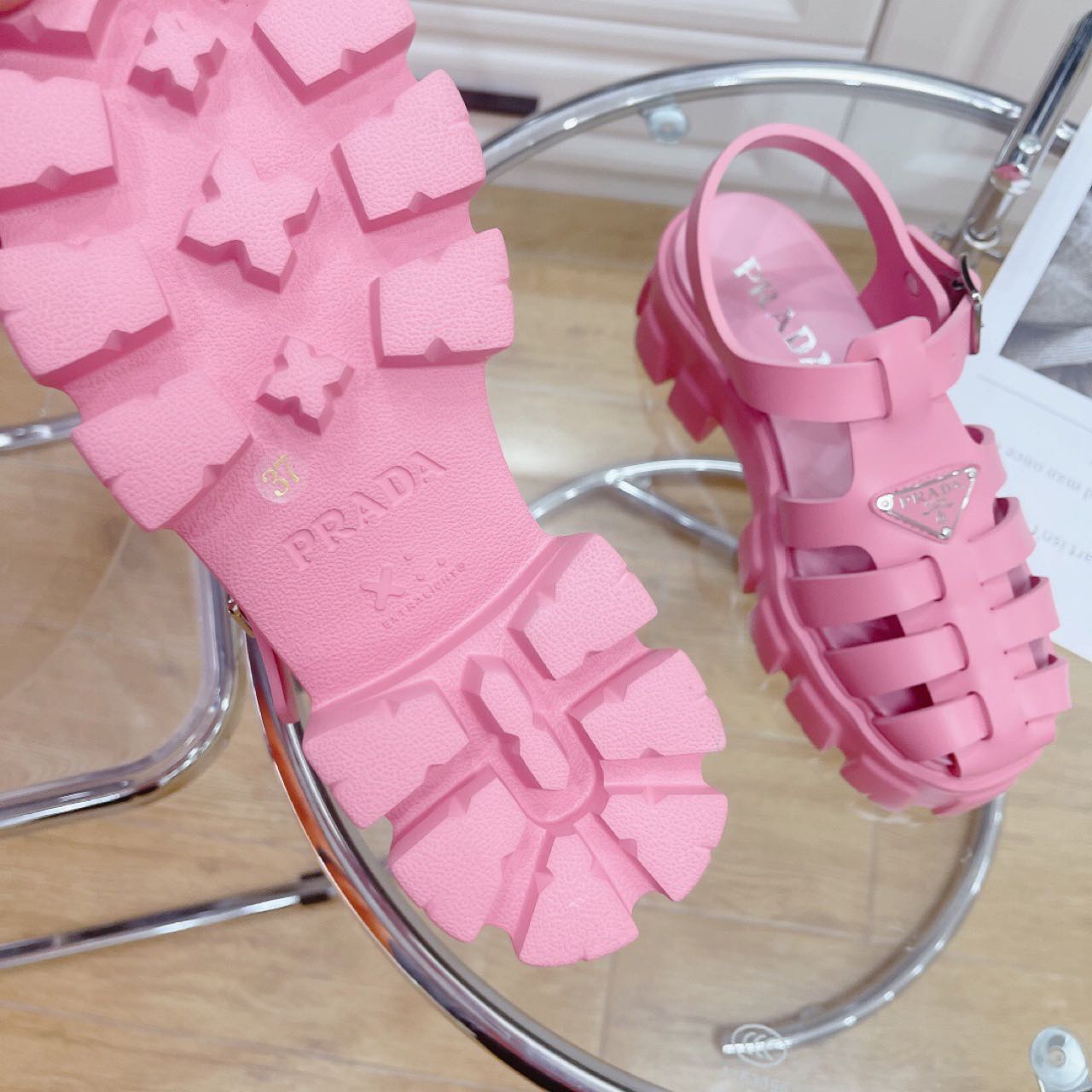 Prada Foam Rubber Sandals In Begonia Pink - EUR FASHION