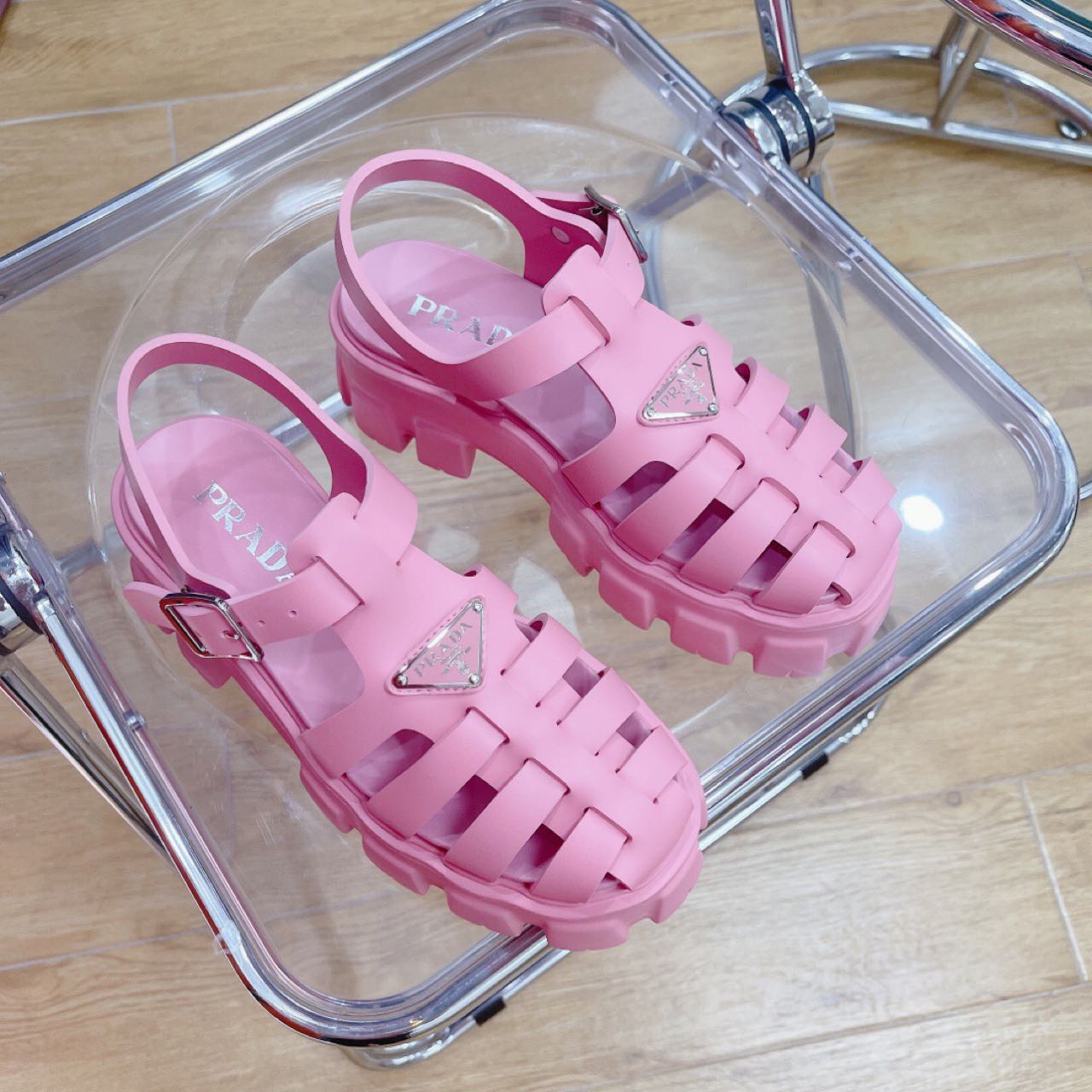 Prada Foam Rubber Sandals In Begonia Pink - EUR FASHION