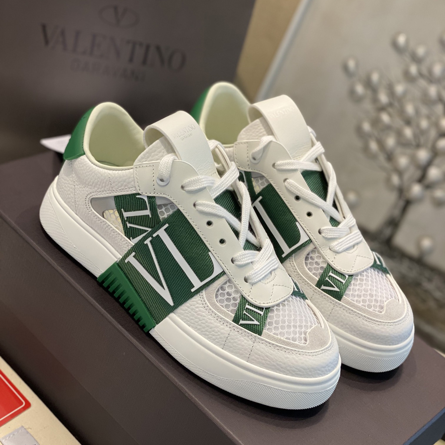 Valenti  VL7N Low-Top Sneakers In Calfskin And Mesh Fabric With Bands - EUR FASHION