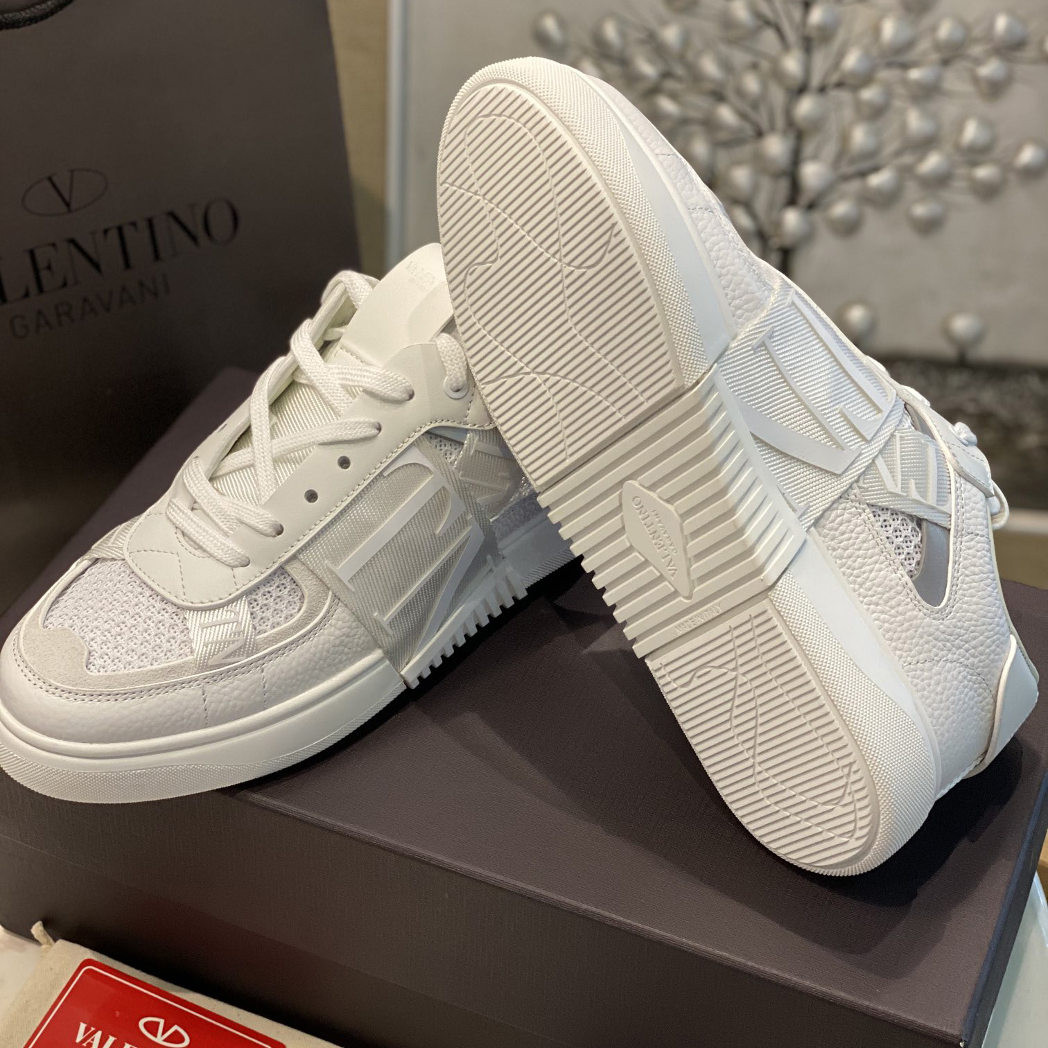 Valenti VL7N Low-Top Sneakers In Calfskin And Mesh Fabric With Bands - EUR FASHION