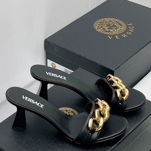 Versace Chain Mid-Heel Sandals— Heel height：70mm - EUR FASHION