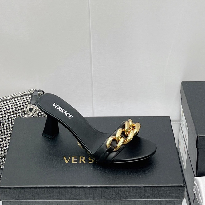 Versace Chain Mid-Heel Sandals— Heel height：70mm - EUR FASHION