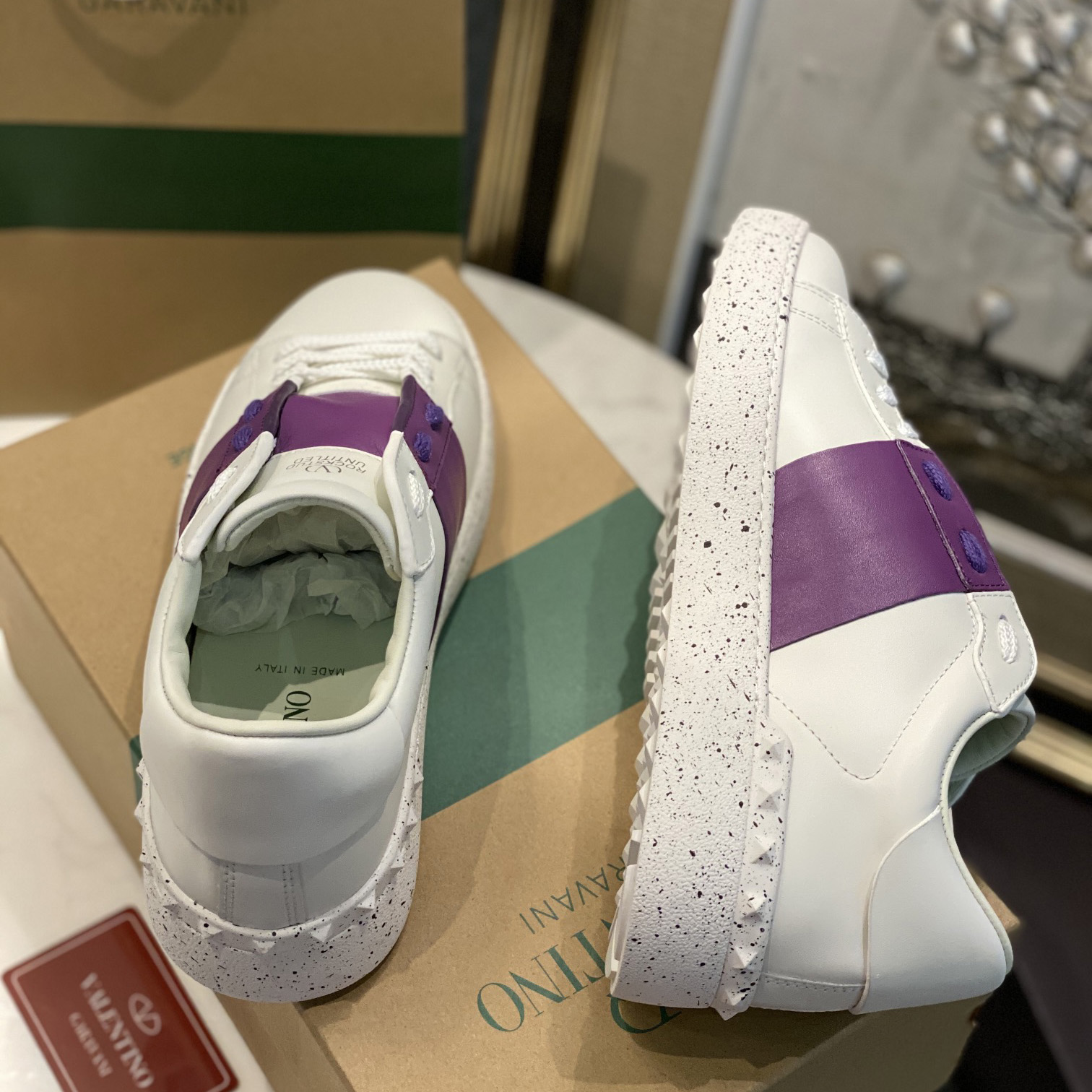 Valenti Open For A Change Sneaker In Bio-Based Material In White/Sunset Purple - EUR FASHION