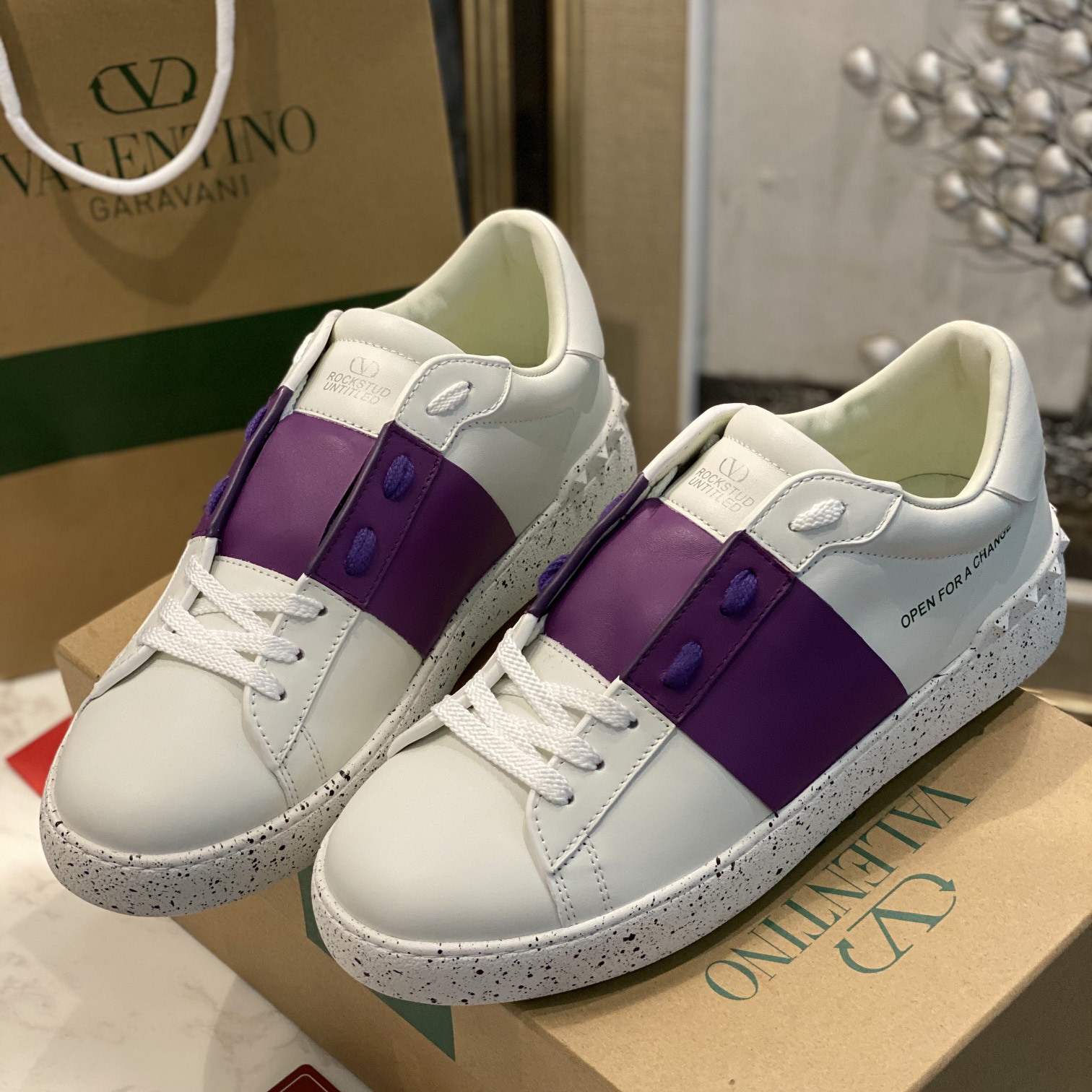 Valenti Open For A Change Sneaker In Bio-Based Material In White/Sunset Purple - EUR FASHION