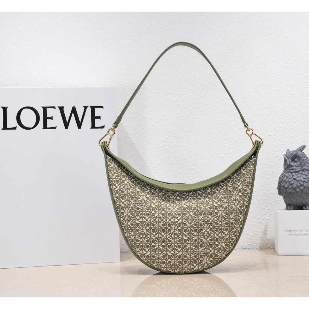 Loewe Luna Bag In Anagram Jacquard And Classic Calfskin(29.5-27-8cm) - EUR FASHION