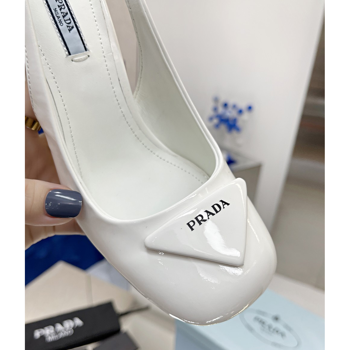 Prada Patent Leather Sling-Back Pumps - EUR FASHION