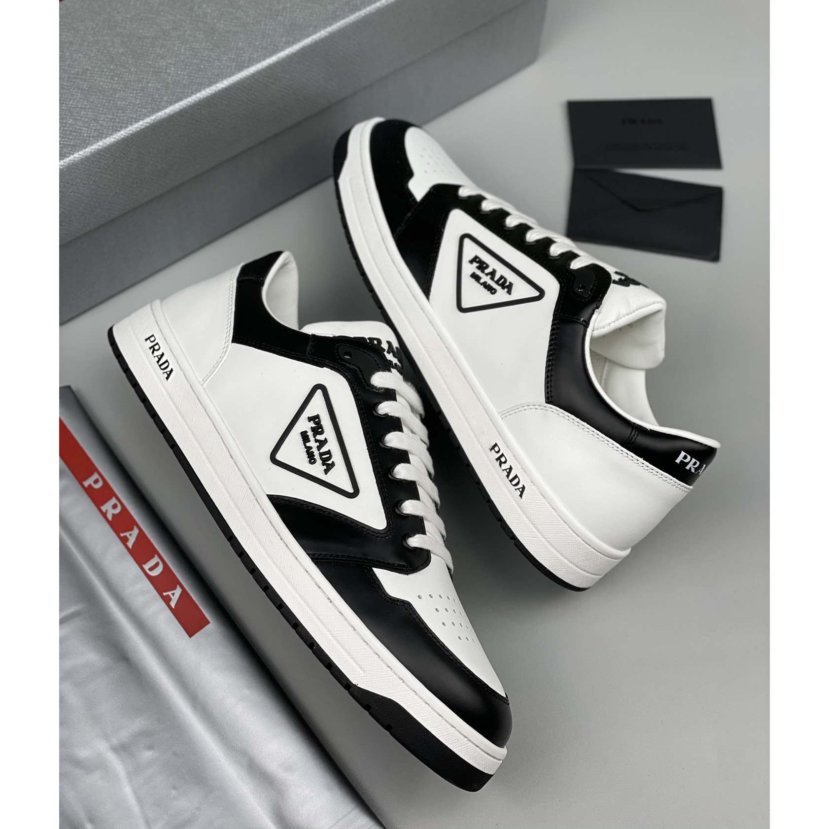 Prada District Leather Sneakers（Upon uk Size） - EUR FASHION